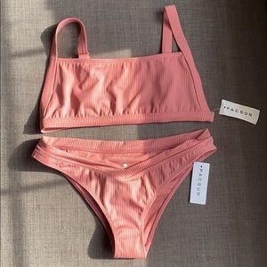 Brand New Pacsun LA Hearts Mauve Bikini